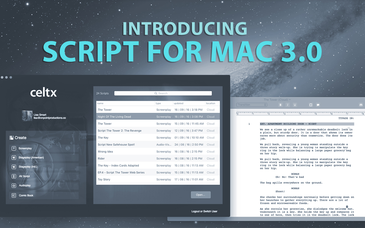 Celtx script for mac